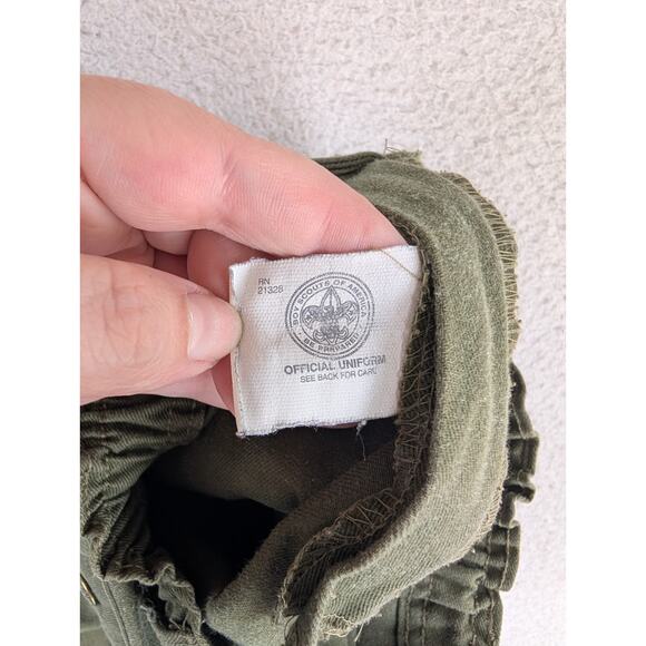 Vintage Boy Scounts BSA Cargo Pants Boys Size 10 Uniform Green Hiking Camping - Picture 15 of 16